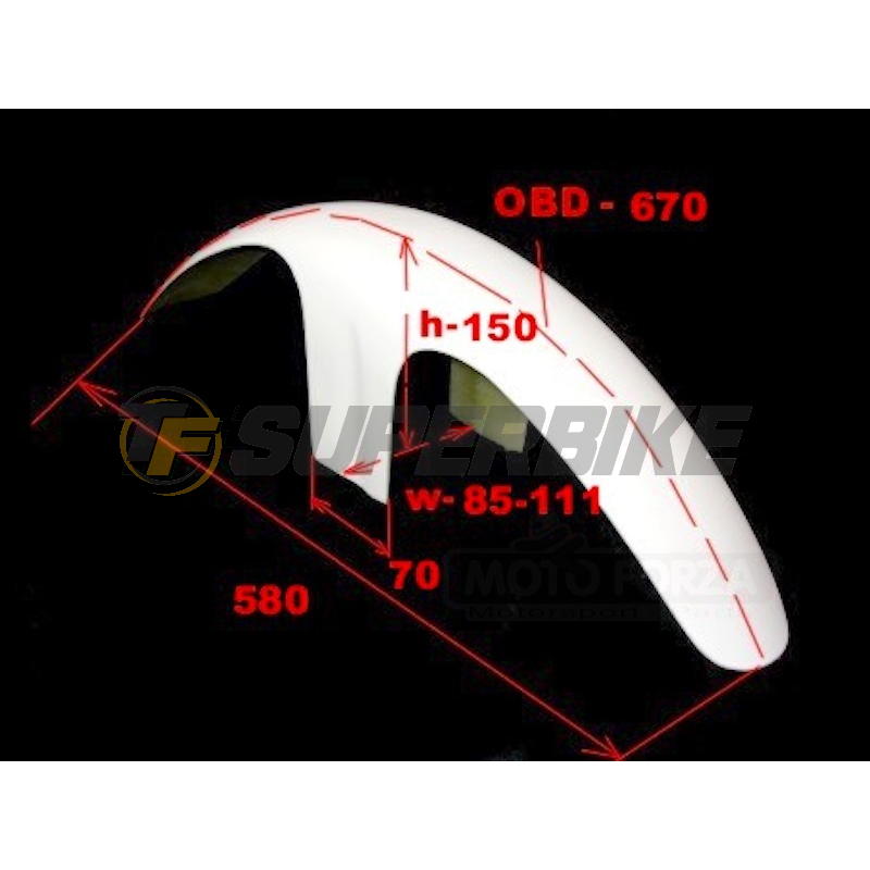 Guardabarros delantero universal v2 / CZ 250 - 350 cc rueda 19"