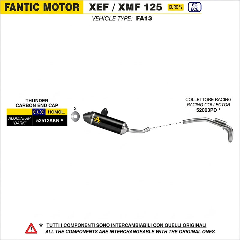 Colector racing acero Fantic XEF / XMF 125 2023-2024