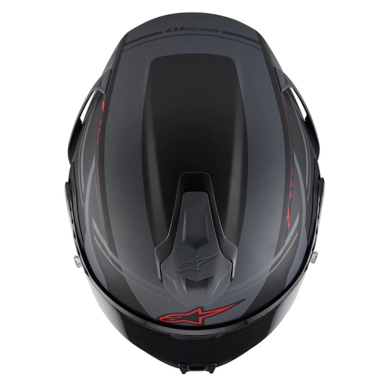 Casco Alpinestars S-R7 A-Core negro mate-gris-rojo