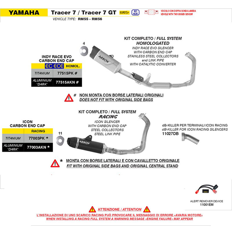 Kit completo con escape Icon aluminio Dark Yamaha Tracer 7 / 7GT 2025