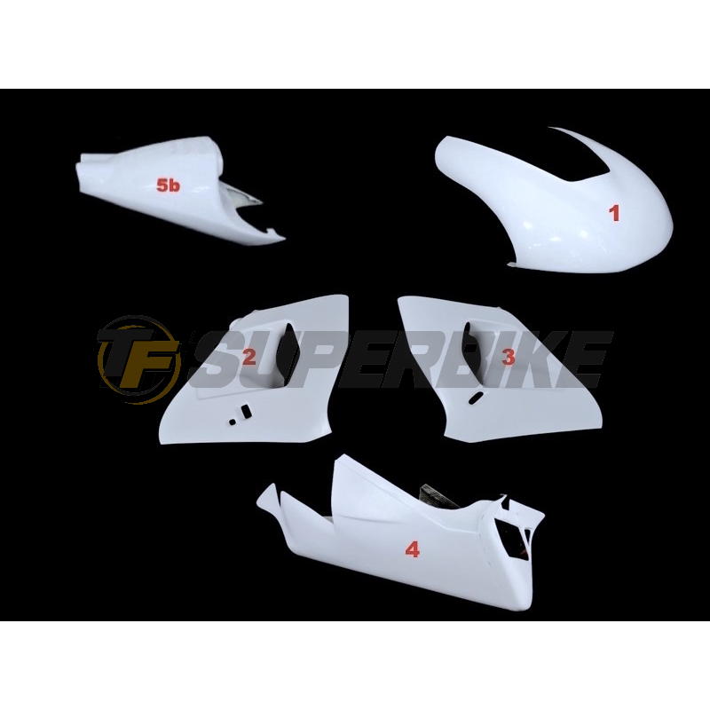 Carenado de fibra Racing Aprilia RSV Mille 1000 2001-2003 con colín para asiento original v2