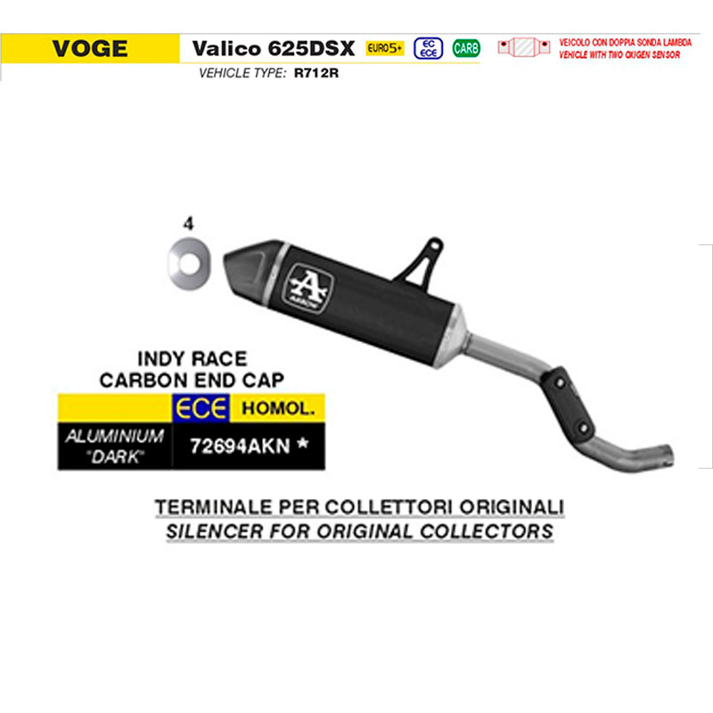 Escape Indy Race aluminio Dark Voge 625 DSX 2025