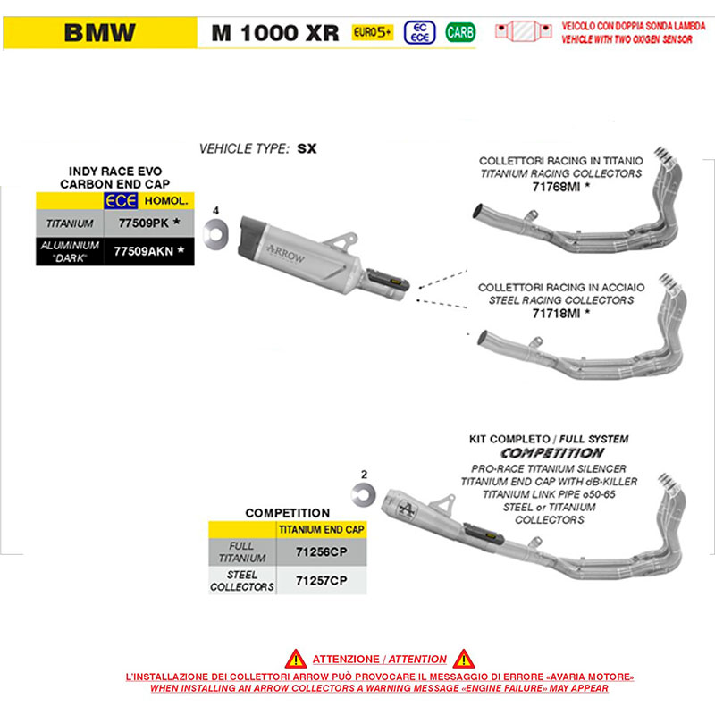 Escape INDY-RACE Evo titanio BMW M1000XR 2025-2026