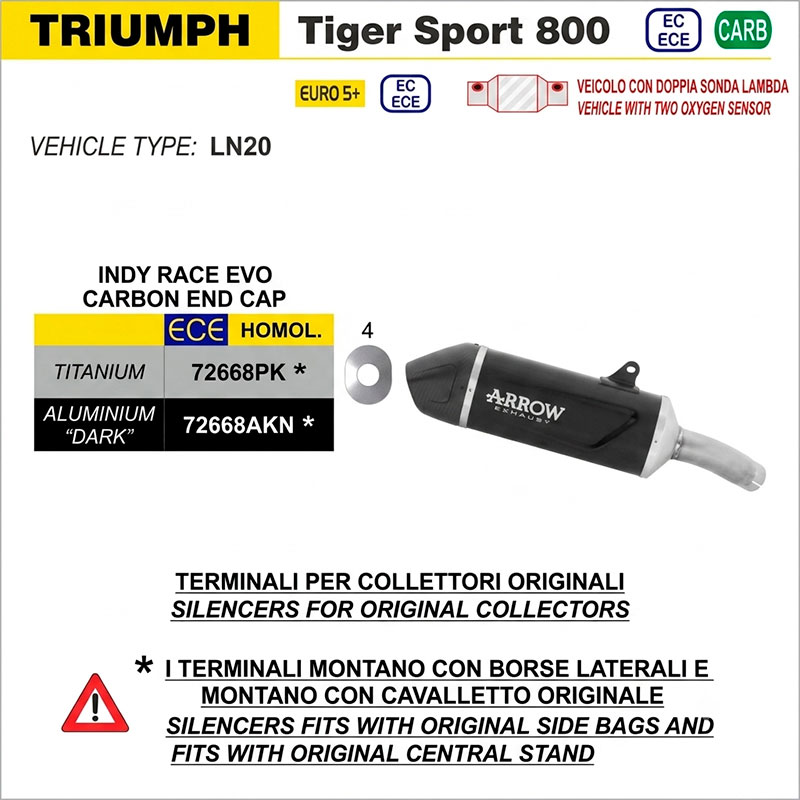 Escape Indy Race Evo titanio Triumph Tiger Sport 800 2025