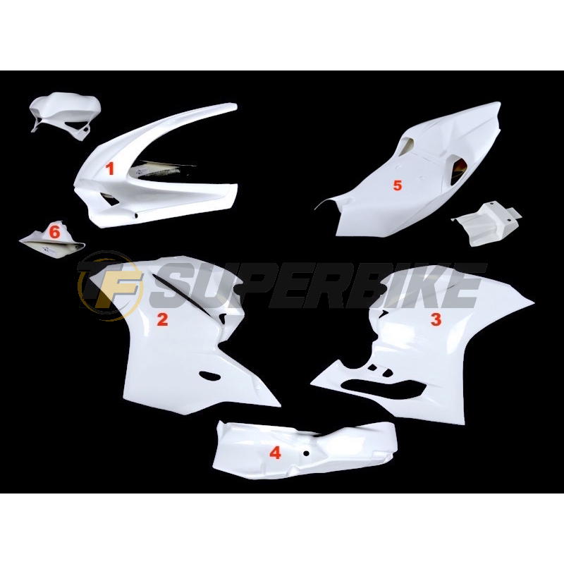 Carenado de fibra Ducati Panigale 959 / 1299 colín y escape racing
