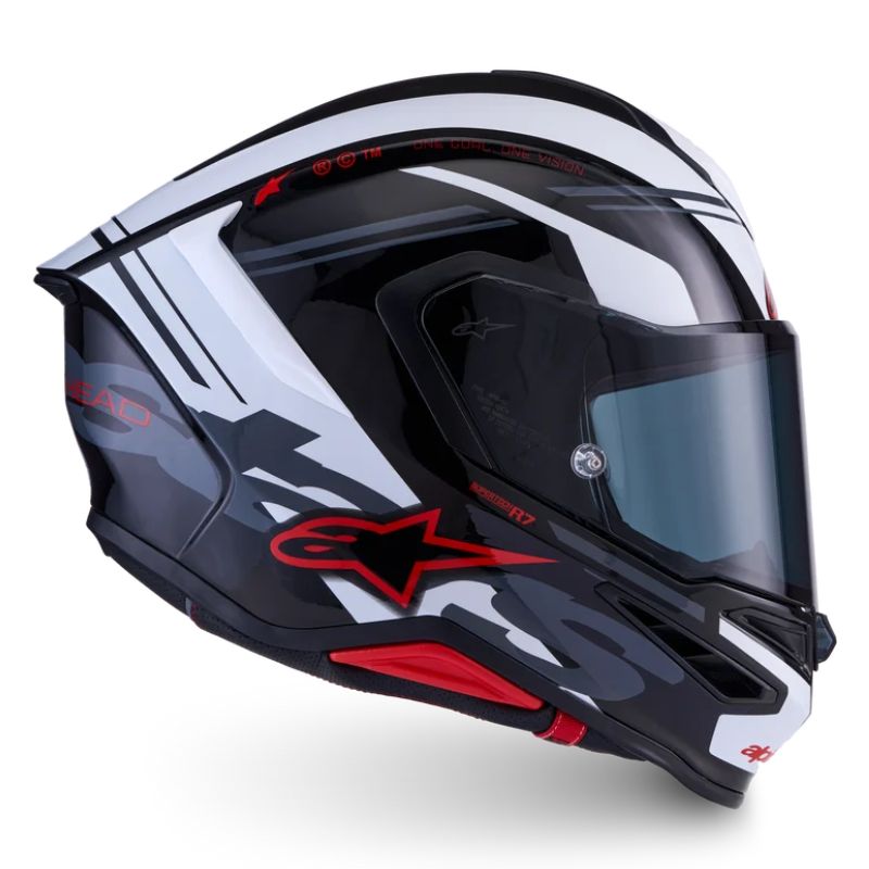 Casco Alpinestars S-R7 A-Core negro-blanco-rojo