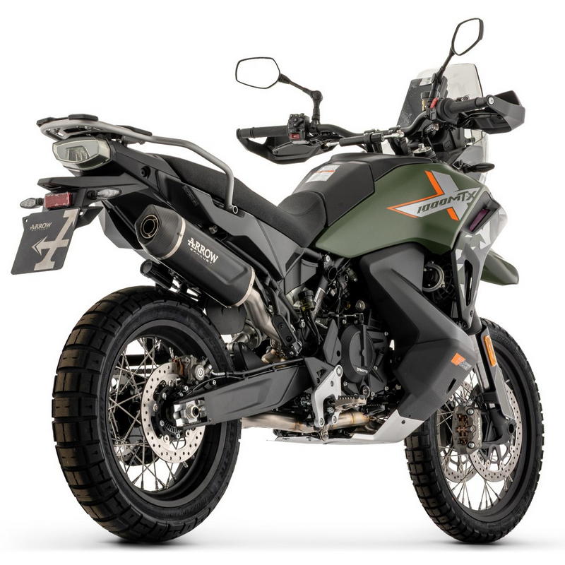 Escape Indy Race EVO aluminio Dark fondo carbono CF MOTO 1000 / 800 MT-X 2025