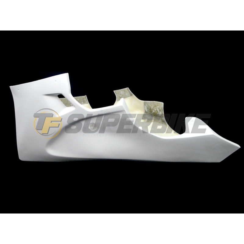 Carenado de fibra Yamaha R6 2017-2025 quilla escape original+paso rueda negro