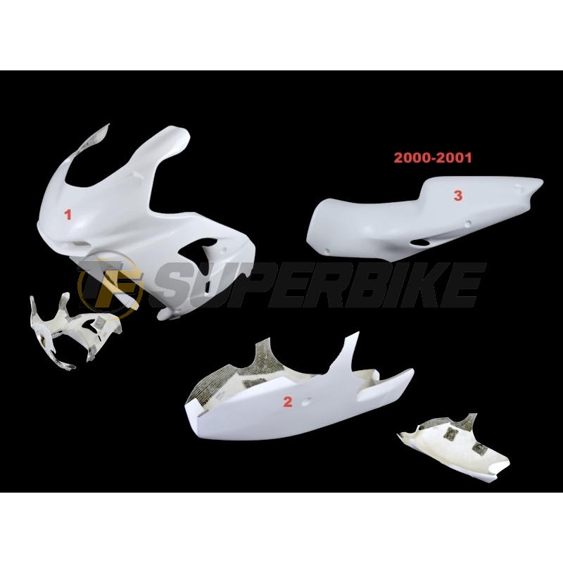 Carenado de fibra Kawasaki ZX-9R 2000-2001 colín racing