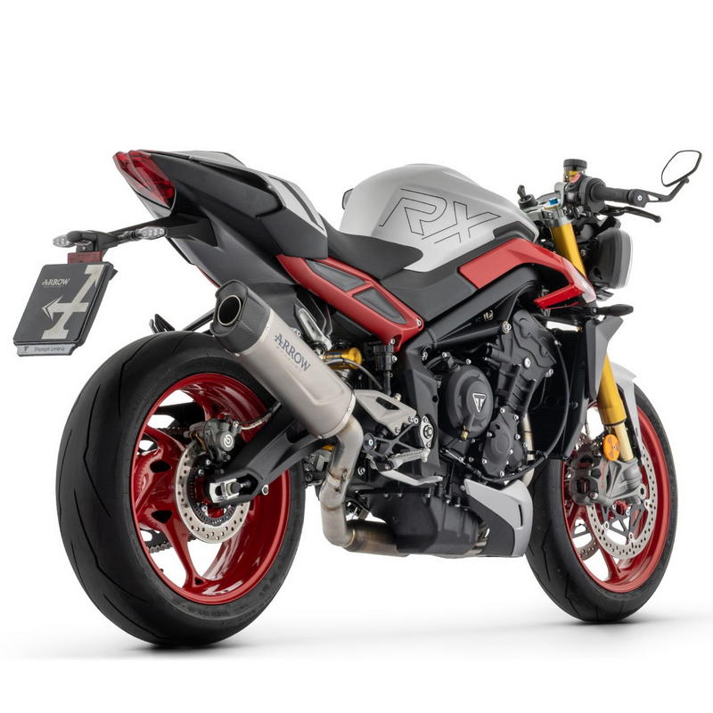Sistema completo Racing con escape Indy Race fondo carbono Triumph Street Triple 765 RX 2026+