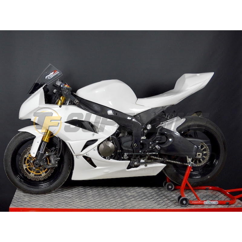 Carenado de fibra Kawasaki ZX-6R 2009-2017 3 piezas colín racing