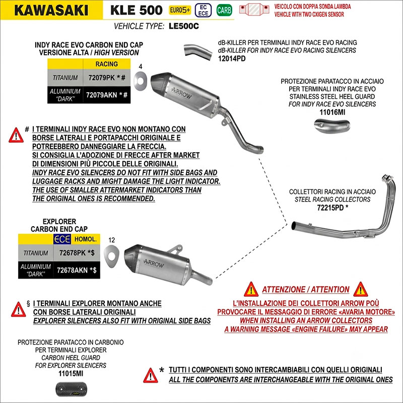 Protector acero escape Indy Race alto Kawasaki KLE 500