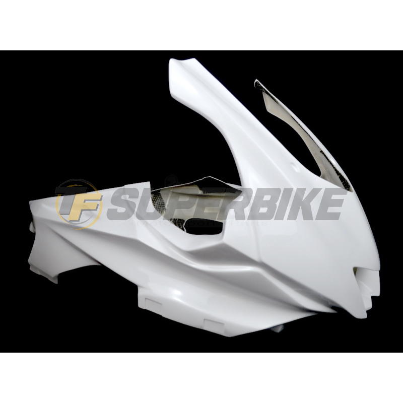 Carenado de fibra Yamaha R6 2017-2025 quilla escape original+paso rueda negro