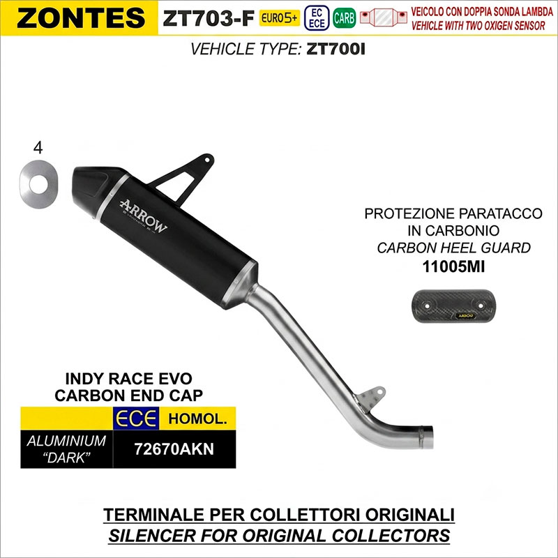 Escape Indy Race aluminio Dark Zontes 703F 2025