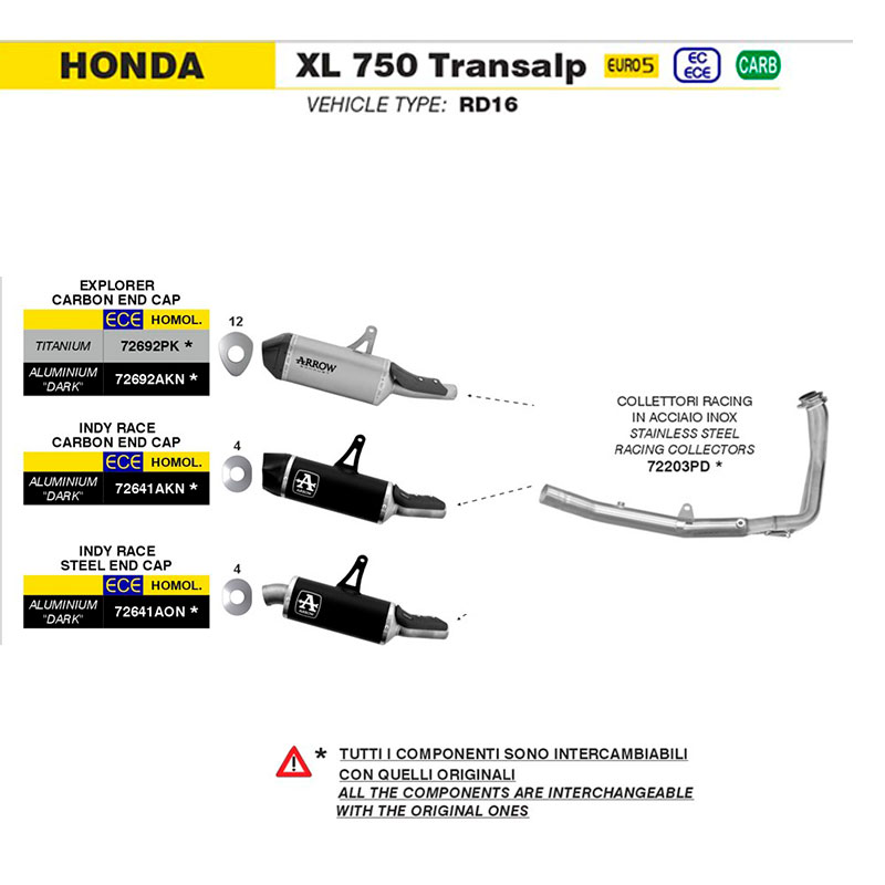 Colectores racing acero Honda XL750 Transalp 2025-2026