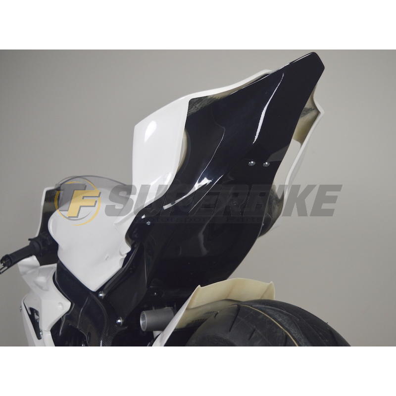 Carenado de fibra Yamaha R6 2017-2025 quilla escape original+paso rueda negro