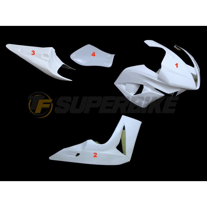 Carenado de fibra Honda CBR600RR 2007-2008 4 piezas colín racing