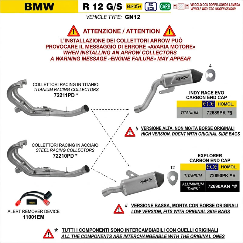 Colectores acero BMW R12 G / S 2025-2026