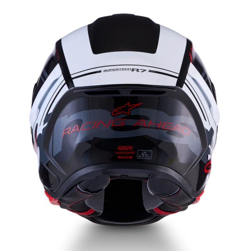 Casco Alpinestars S-R7 A-Core negro-blanco-rojo