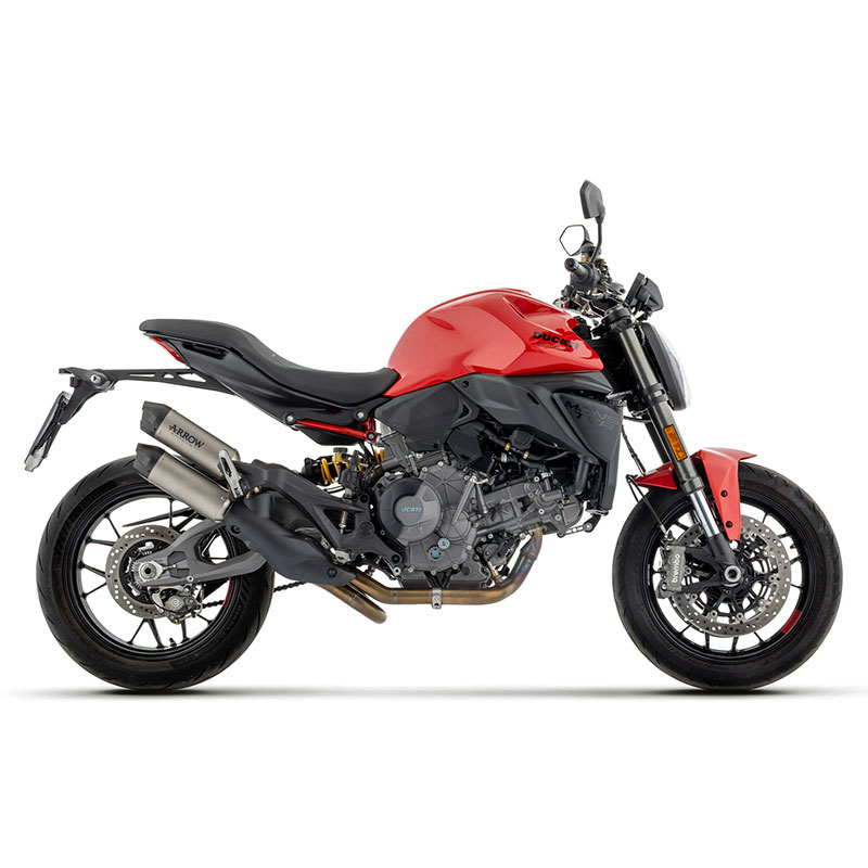 Escapes Round-Sil  titanio fondo carbono con conector acero Ducati Monster 890 V2