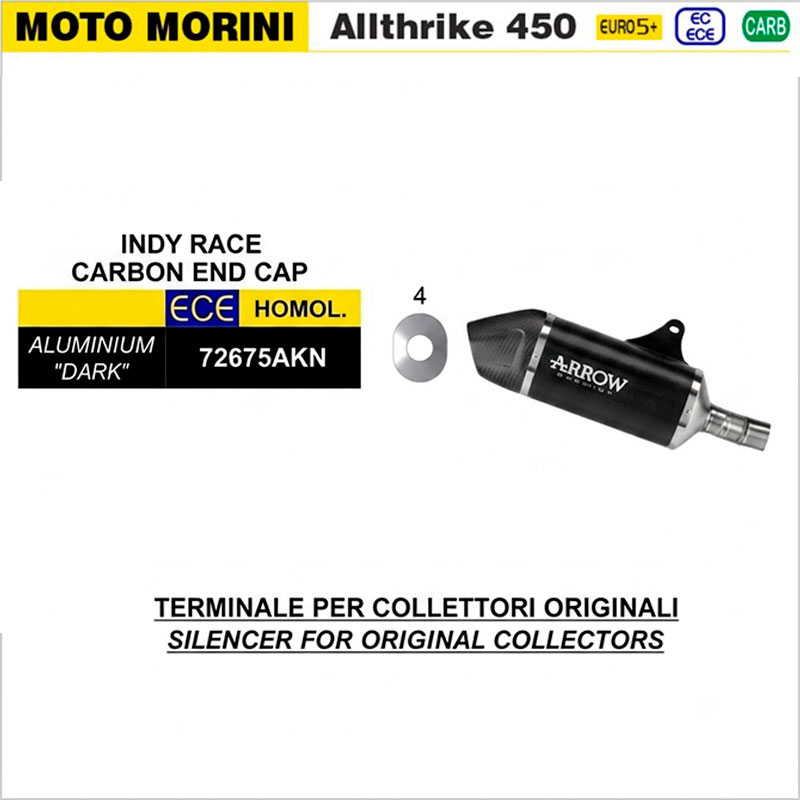 Escape Indy Race aluminio Dark Moto Morini Allthrike 450 2025-2026