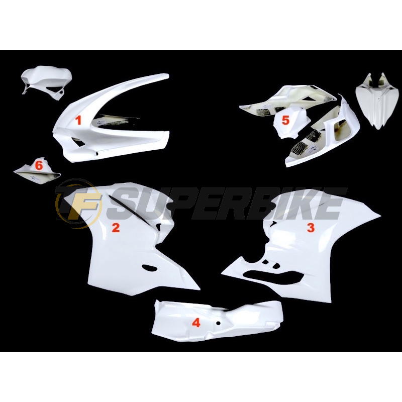 Carenado de fibra Ducati Panigale 959 / 1299 colín y escape racing