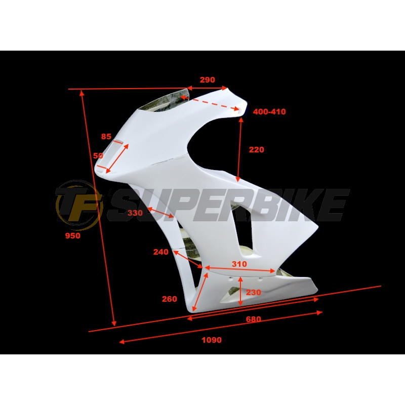 Carenado de fibra Moto2 para transformaciones (ICP Caretta 2010-2012)