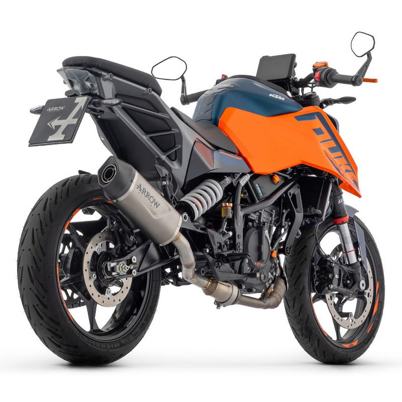 Escape Indy Race EVO titanio fondo carbono KTM Duke 125 / Duke 390 2024-