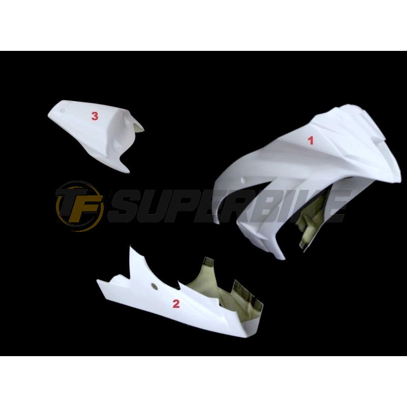 Carenado de fibra Kawasaki ZX-10R 2011-2015 3 piezas colín asiento original