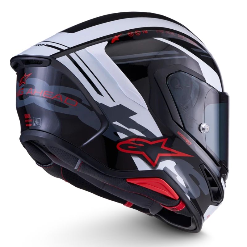 Casco Alpinestars S-R7 A-Core negro-blanco-rojo