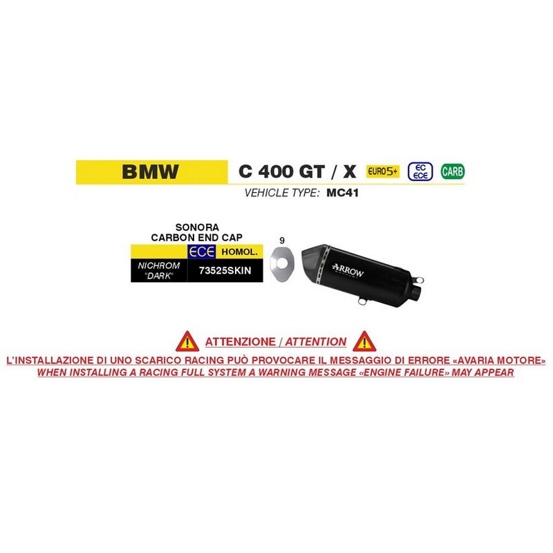 Escape homologado Sonora Nichrom Dark BMW C 400 GT / X 2025-2026