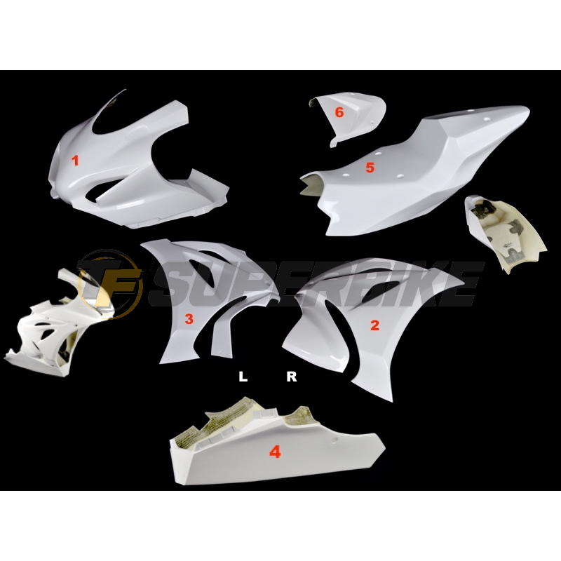 Carenado de fibra Suzuki GSX-R 1000 2017-2023 6 piezas quilla standard
