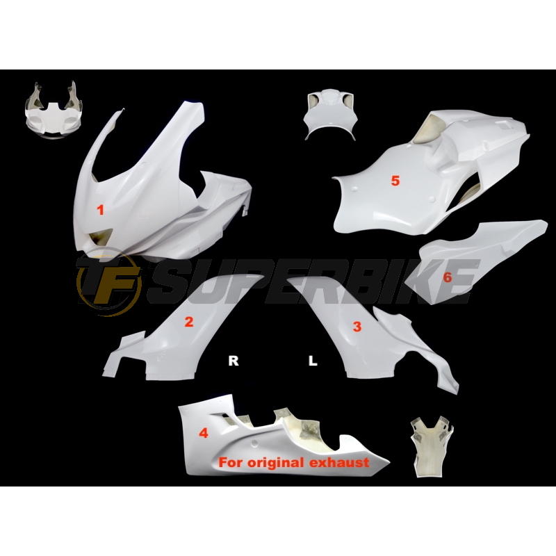 Carenado de fibra Yamaha R6 2017-2025 quilla escape original