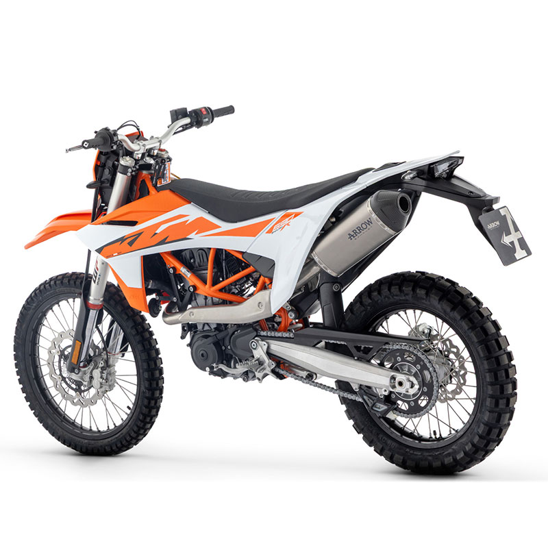 Kit racing colector+escape Explorer titanio fondo carbono KTM 690 Enduro R / 690 SMC R 2025-2026