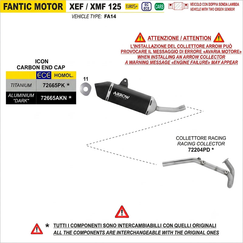Colector acero Fantic XEF 125 2025-2026