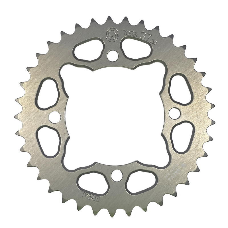 Corona ergal Pitbike 4 agujeros paso 420 color plata