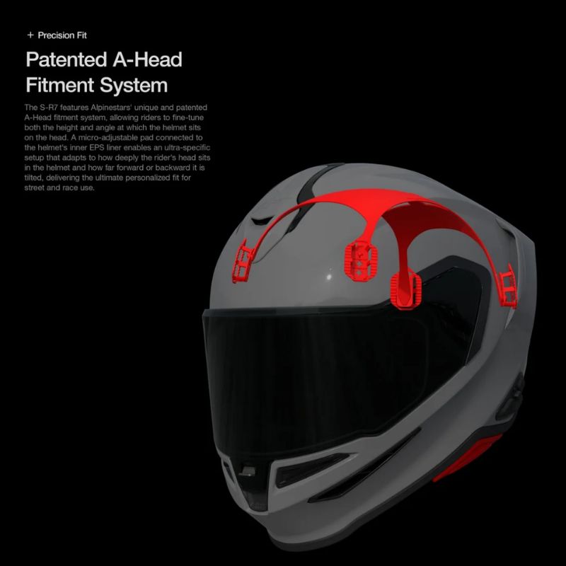 Casco Alpinestars S-R7 Kinetis negro-azul-rosa flúor-blanco