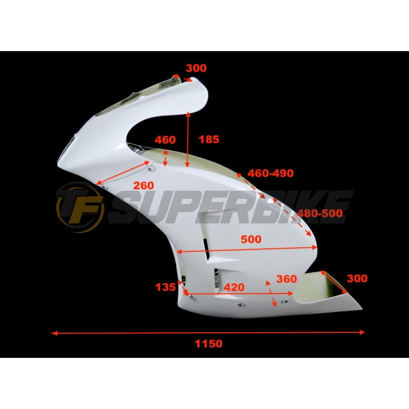 Carenado de fibra Moto2 5 piezas para transformaciones (ICP Caretta 2010-2012)