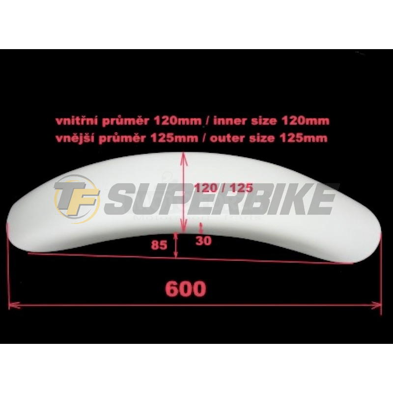 Guardabarros trasero fibra vidrio Motocross universal clásicas v2