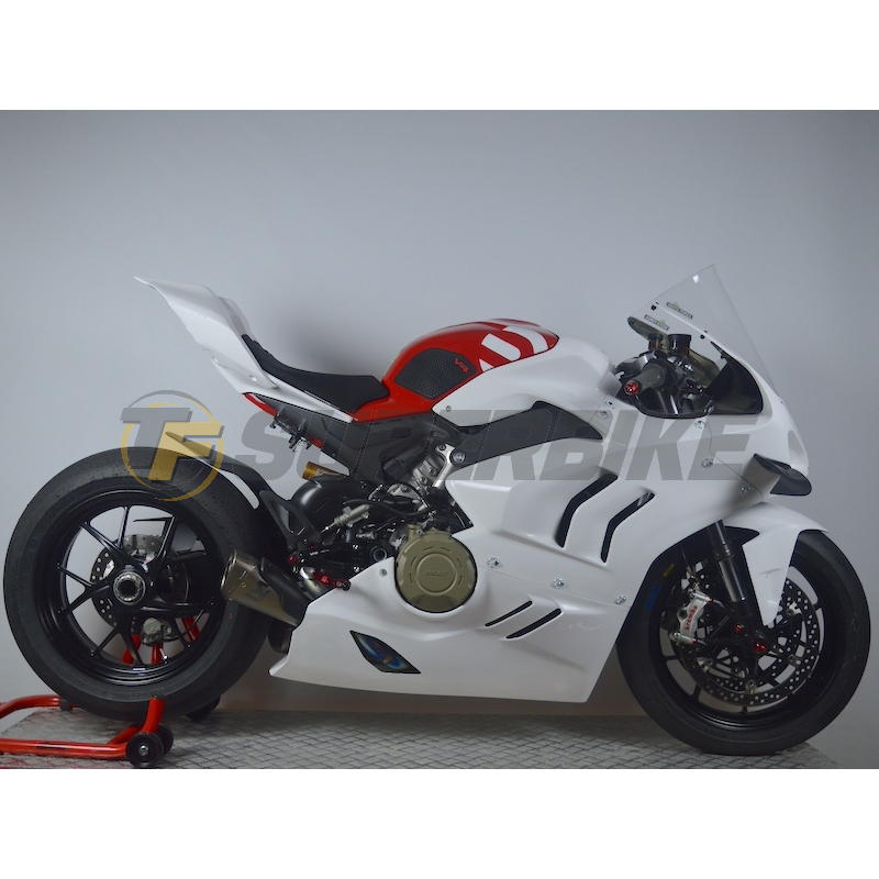 Carenado frontal con cubre depósito Ducati Panigale V4 / V4S / V4R 2023-2024. Quilla escape Akrapovic