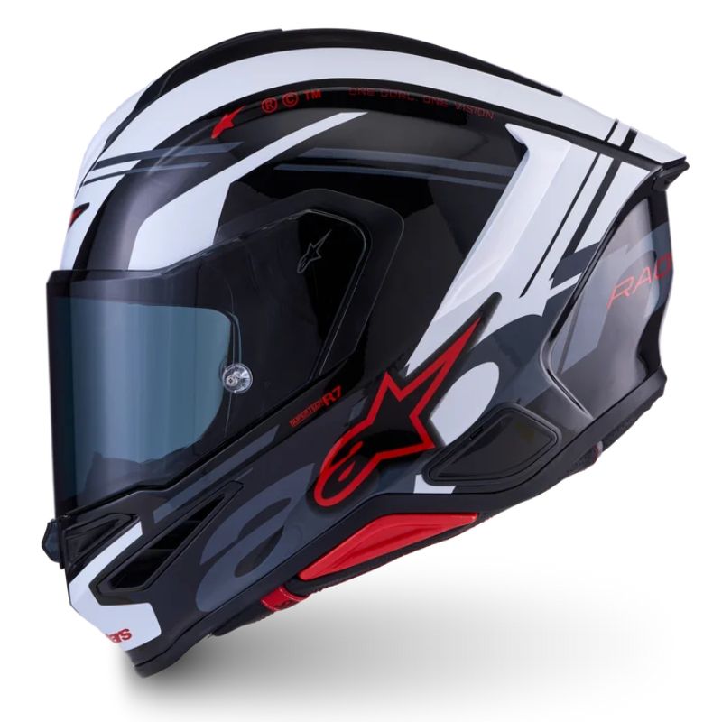 Casco Alpinestars S-R7 A-Core negro-blanco-rojo