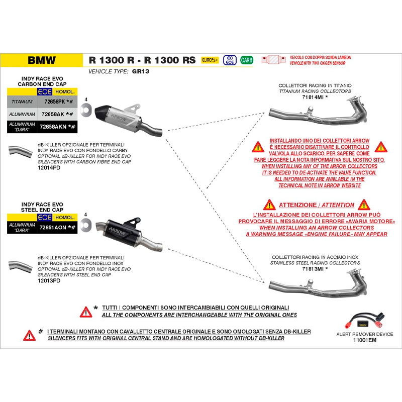 Colectores titanio BMW R1300R / RS 2025-2026