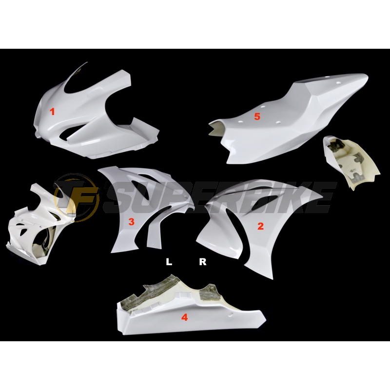 Carenado de fibra Suzuki GSX-R 1000 2017-2023 5 piezas quilla standard