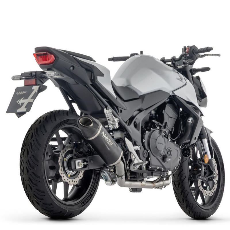 Escape Indy Race EVO aluminio Dark fondo carbono Honda CB750 Hornet 2023-2025