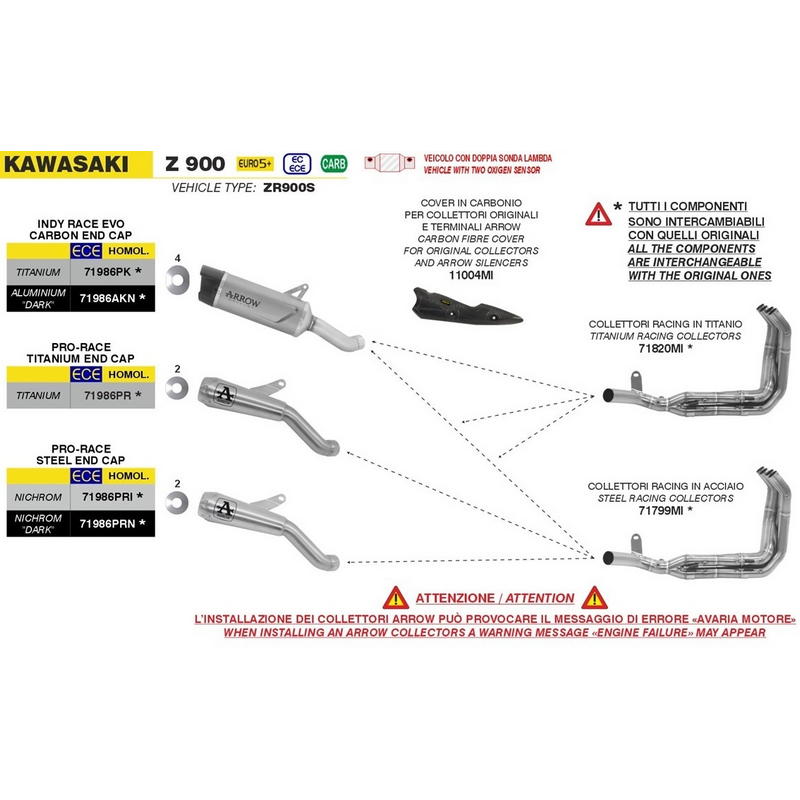 Escape Pro-Race full titanio Kawasaki Z900 2025-