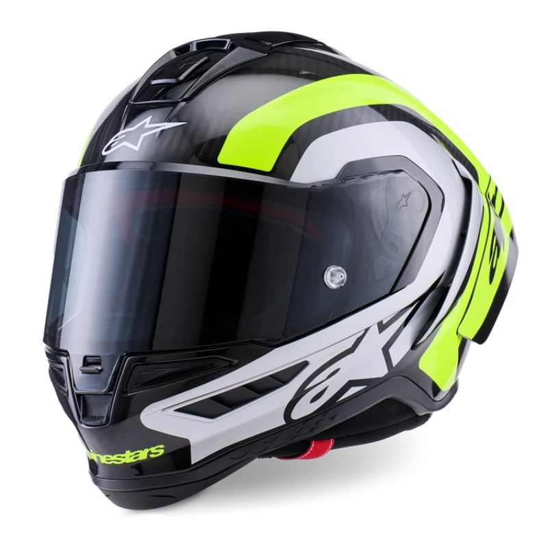 Casco Alpinestars Supertech R10 Arius negro-plata-amarillo flúor