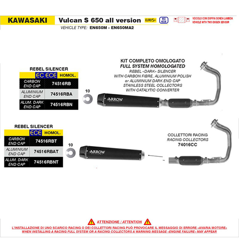 Escape Rebel Nichrom Dark Kawasaki Vulcan S 650 2025-2026