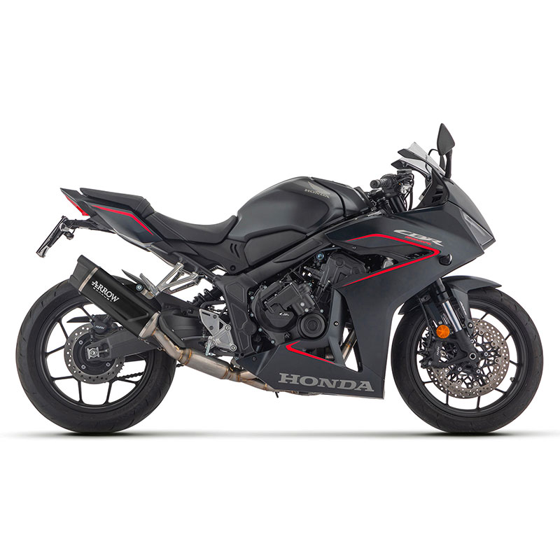 Kit completo homologado escape Indy Race Evo aluminio Dark con colectores acero Honda CBR 650 R 2024-2026
