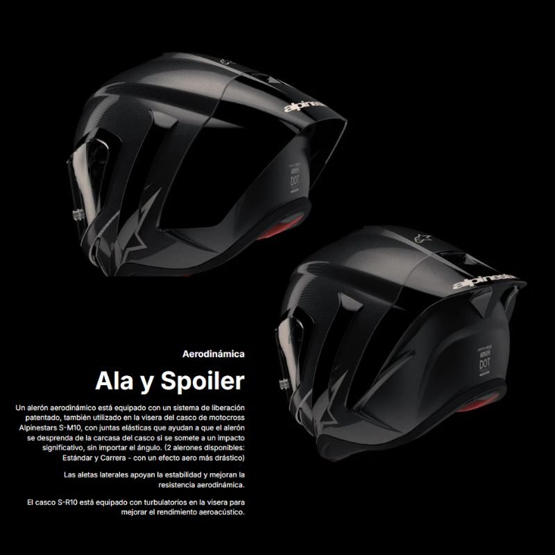 Casco Alpinestars Supertech R10 Solid Black Carbon