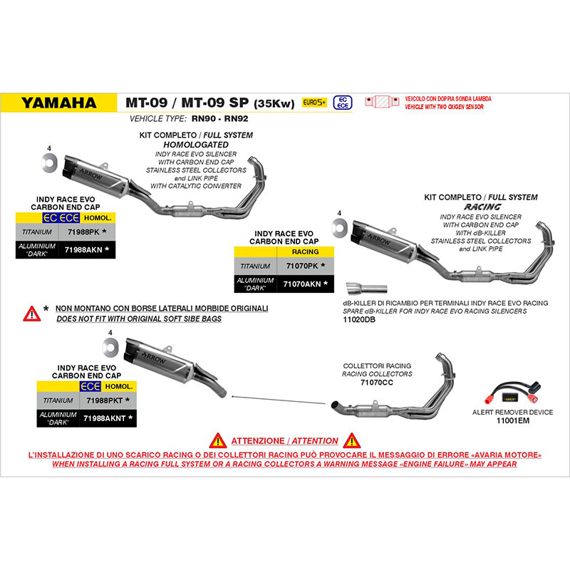 Colectores racing acero Yamaha MT-09 / MT-09 SP 2024-2026